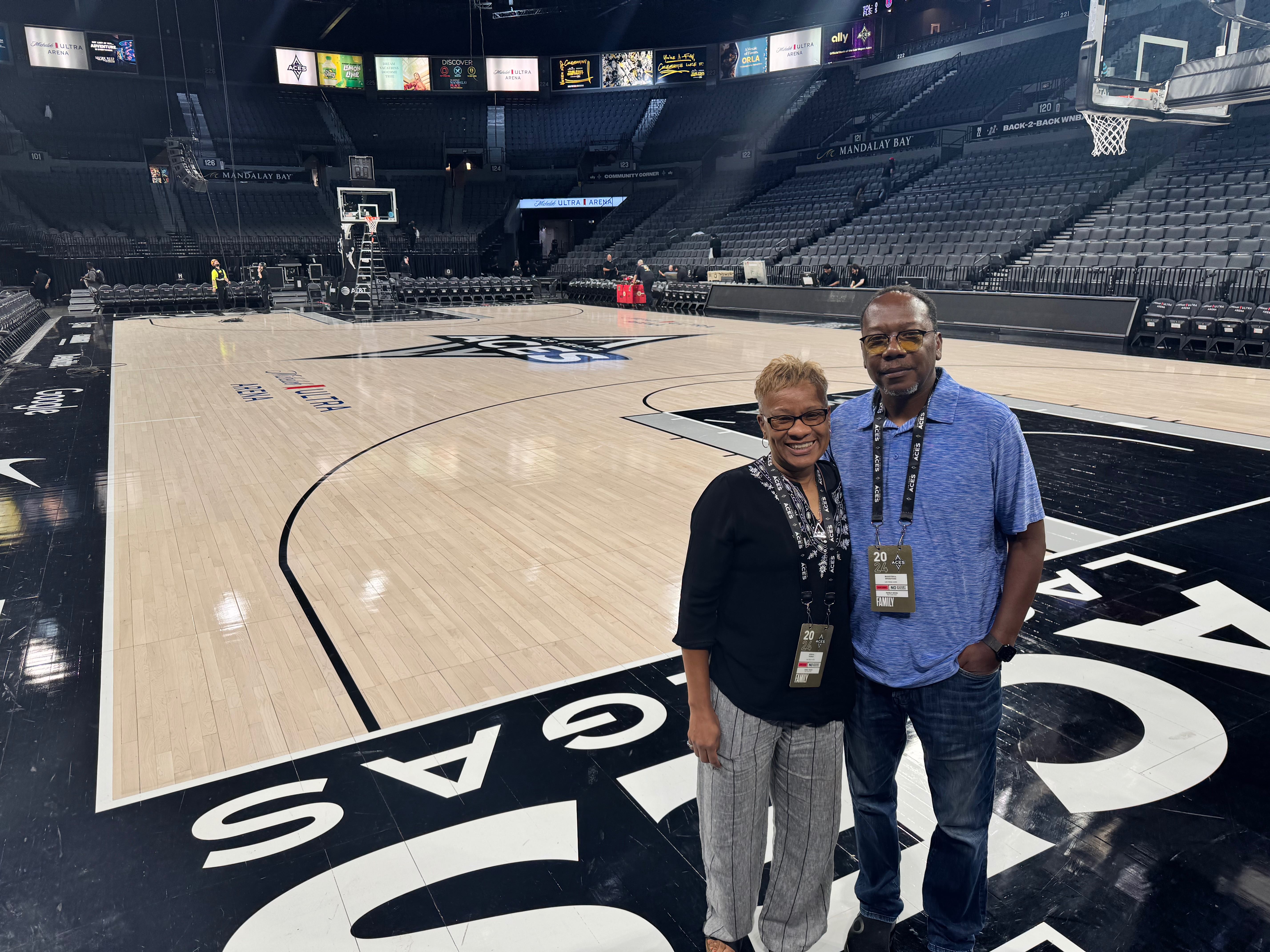 Studying the game at the highest level with his wife